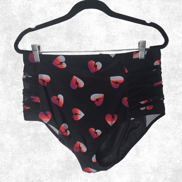 Torrid High Waist Electric Hearts Bikini Bottom โ 2X - Picture 2 of 6